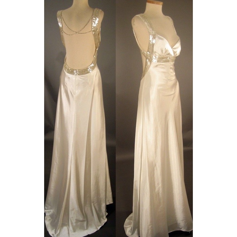 Backless A Line Satin Evening Dress Sexy Formal Dress J6712