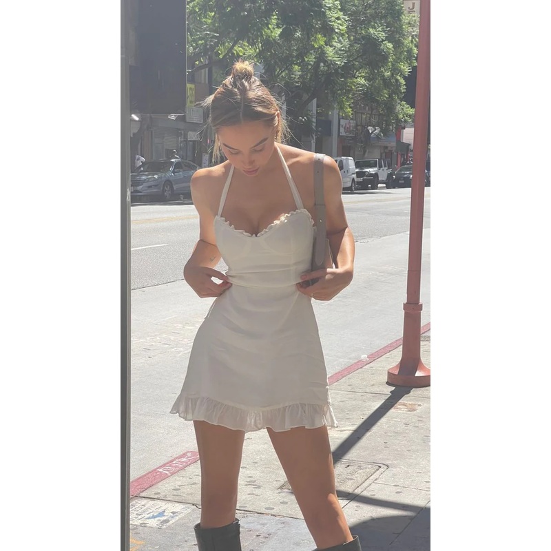 Elegant A Line Halter Satin Short Homecoming Dress Birthday Outfits J7537
